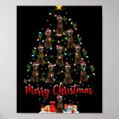 Xmas Lights Santa Irish Setter Dog Christmas Tree Poster (Vorne)