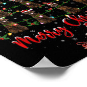 Xmas Lights Santa Irish Setter Dog Christmas Tree  Poster (Ecke)