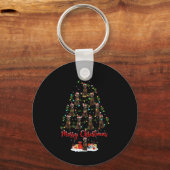 Xmas Lights Santa Irish Setter Dog Christmas Tree Schlüsselanhänger (Vorderseite)