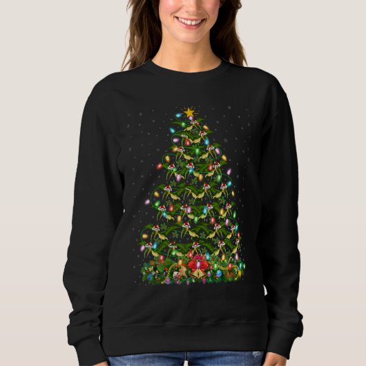 Xmas Lights Santa Pterodactyl Dinosaur Bird Christ Sweatshirt (Vorderseite)