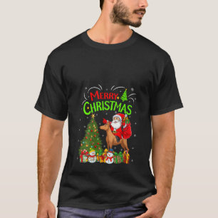 Xmas Lights Santa Riviera Pinscher Dog Ch T-Shirt