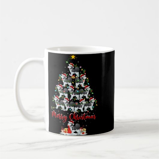 Xmas Lights Santa Siberian Husky Dog Christmas Tre Kaffeetasse (Links)