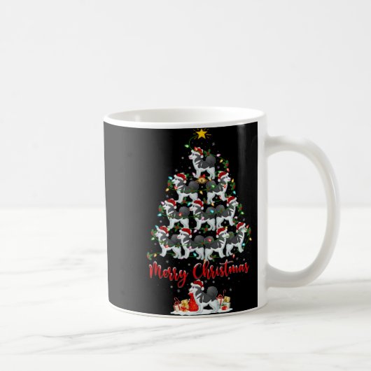 Xmas Lights Santa Siberian Husky Dog Christmas Tre Kaffeetasse (Rechts)