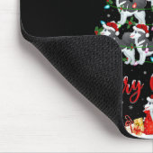 Xmas Lights Santa Siberian Husky Dog Christmas Tre Mousepad (Ecke)