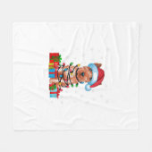 Xmas Lights Santa Soft überzogene Wheaten Terrier  Fleecedecke (Vorderseite (Horizontal))
