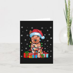 Xmas Lights Santa Soft überzogene Wheaten Terrier Karte