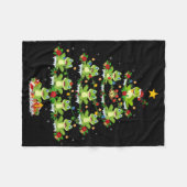 Xmas Lights Santa Tree Frog Christmas Tree Premium Fleecedecke (Vorderseite (Horizontal))