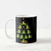 Xmas Lights Santa Tree Frog Christmas Tree Premium Kaffeetasse (Links)