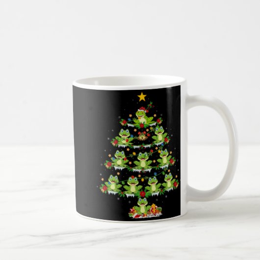Xmas Lights Santa Tree Frog Christmas Tree Premium Kaffeetasse (Rechts)
