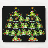 Xmas Lights Santa Tree Frog Christmas Tree Premium Mousepad (Vorne)