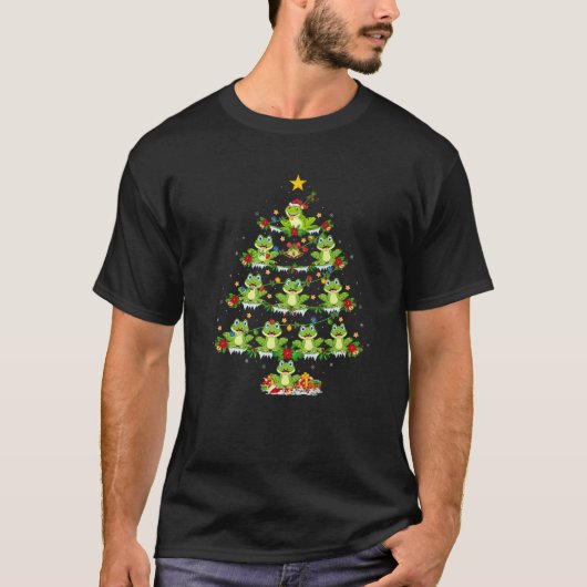 Xmas Lights Santa Tree Frog Christmas Tree Premium T-Shirt (Vorderseite)