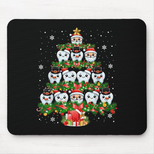Xmas Lights Teeth Doctor Dentist Tooth Teeth Chris Mousepad (Vorne)