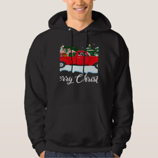 Xmas Lights Tree Santa Flamingo Red Truck Merry Ch Hoodie