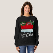 Xmas Lights Tree Santa Flamingo Red Truck Merry Ch Sweatshirt (Vorne ganz)