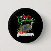 Xmas Lights Tree Santa Guinea Fowl Bird Merry Chri Button (Vorderseite)