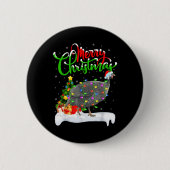Xmas Lights Tree Santa Guinea Fowl Bird Merry Chri Button (Vorderseite)