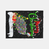 Xmas Lights Tree Santa Guinea Fowl Bird Merry Chri Fleecedecke (Vorderseite (Horizontal))