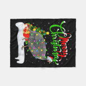 Xmas Lights Tree Santa Guinea Fowl Bird Merry Chri Fleecedecke (Vorderseite (Horizontal))