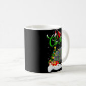 Xmas Lights Tree Santa Guinea Fowl Bird Merry Chri Kaffeetasse (VorderseiteRechts)
