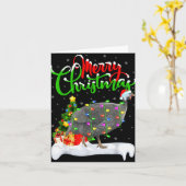 Xmas Lights Tree Santa Guinea Fowl Bird Merry Chri Karte (Gelbe Blume)