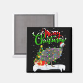 Xmas Lights Tree Santa Guinea Fowl Bird Merry Chri Magnet (Vorderseite/Rückseite)