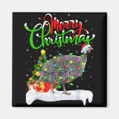 Xmas Lights Tree Santa Guinea Fowl Bird Merry Chri Magnet (Vorne)