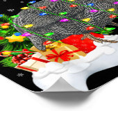 Xmas Lights Tree Santa Guinea Fowl Bird Merry Chri Poster (Ecke)