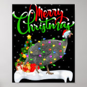 Xmas Lights Tree Santa Guinea Fowl Bird Merry Chri Poster (Vorne)