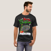 Xmas Lights Tree Santa Guinea Fowl Bird Merry Chri T-Shirt (Vorne ganz)
