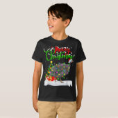 Xmas Lights Tree Santa Guinea Fowl Bird Merry Chri T-Shirt (Vorne ganz)
