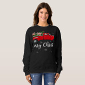Xmas Lights Tree Santa Ride Flamingo Red Truck Chr Sweatshirt (Vorne ganz)