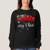 Xmas Lights Tree Santa Ride Flamingo Red Truck Chr Sweatshirt (Vorderseite)