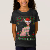 Xmas Lights Ugati Sweater Style Santa Sphynx Cat C T-Shirt (Vorderseite)