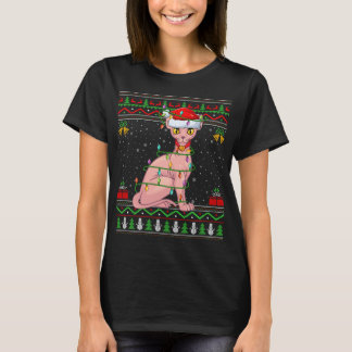 Xmas Lights Ugati Sweater Style Santa Sphynx Cat C T-Shirt