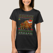 Xmas Lights Ugly Sweater Style Santa Bison Christm T-Shirt (Vorderseite)