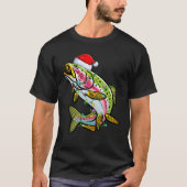 Xmas Lights Weihnachtsmannmütze Regenbogenforelle T-Shirt (Vorderseite)
