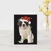 Xmas Lights Weihnachtsmannmütze Saint Bernard Dog  Karte (Gelbe Blume)