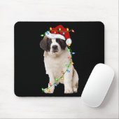 Xmas Lights Weihnachtsmannmütze Saint Bernard Dog Mousepad (Mit Mouse)