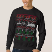 Xmas Locomotive Modellbahn Ugly Christmas Sweater Sweatshirt (Vorderseite)