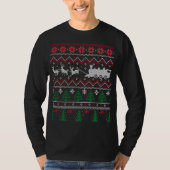 Xmas Locomotive Modellbahn Ugly Christmas Sweater T-Shirt (Vorderseite)
