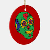 Xmas Lucha Libre Sugar Skull Keramikornament (Rechts)