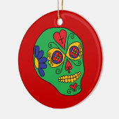 Xmas Lucha Libre Sugar Skull Keramikornament (Links)