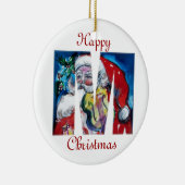 XMAS M SCHREIBEN /SANTA CLAUS MIT VIOLIN MONOGRAMM KERAMIKORNAMENT (Rechts)
