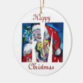 XMAS M SCHREIBEN /SANTA CLAUS MIT VIOLIN MONOGRAMM KERAMIKORNAMENT (Links)