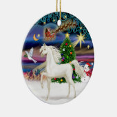 Xmas Magaic - Arabian Horse (weiß) Keramikornament (Rechts)