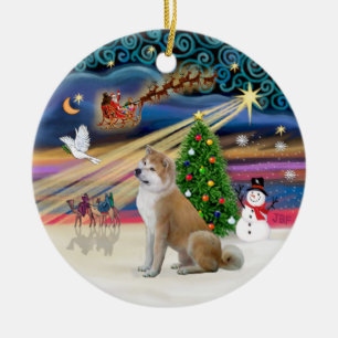 Xmas Magic - Akita Inu 2 Keramikornament