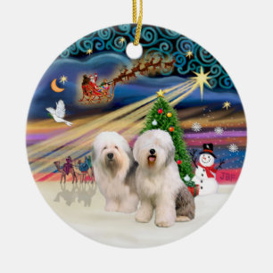 Xmas Magic - Altenglisch (zwei) Keramik Ornament