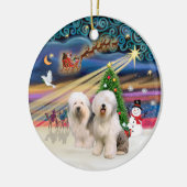 Xmas Magic - Altes Englisch (zwei) Keramik Ornament (Links)