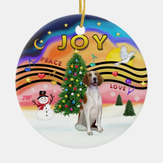 Xmas Magic - American Foxhound Keramikornament (Vorne)