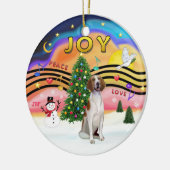 Xmas Magic - American Foxhound Keramikornament (Links)